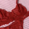 Kırmızı Dantelli Bralet Takım