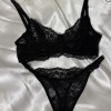 Siyah Dantelli Bralet Takım