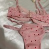 Kalp Desenli Pembe Bralet Takımı